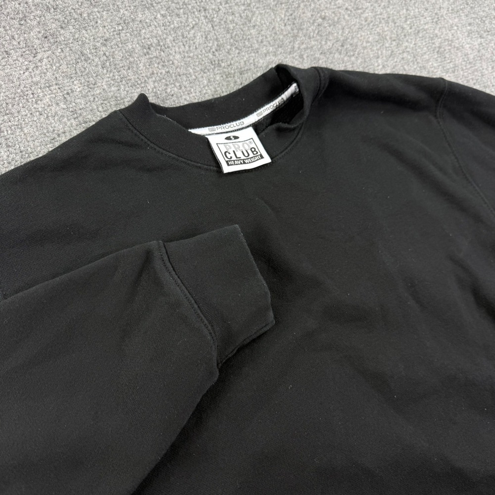 Pro Club Sweatshirt Small Black Heavy Weight Crewneck Pullover Mens